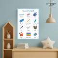 Affiche éducative – Les fournitures scolaires en arabe, français et anglais
