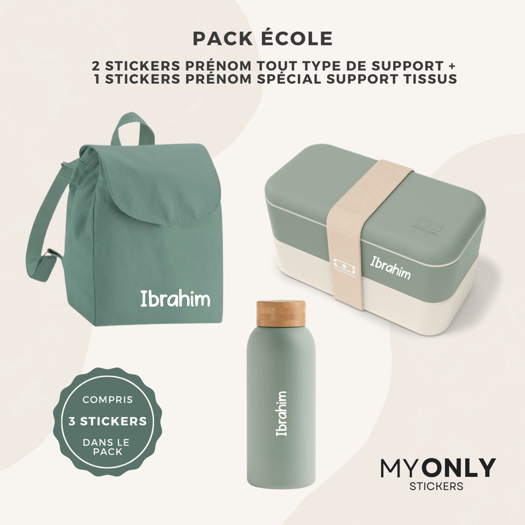 Pack école à personnaliser soi-même - DIY - 3 stickers inclus