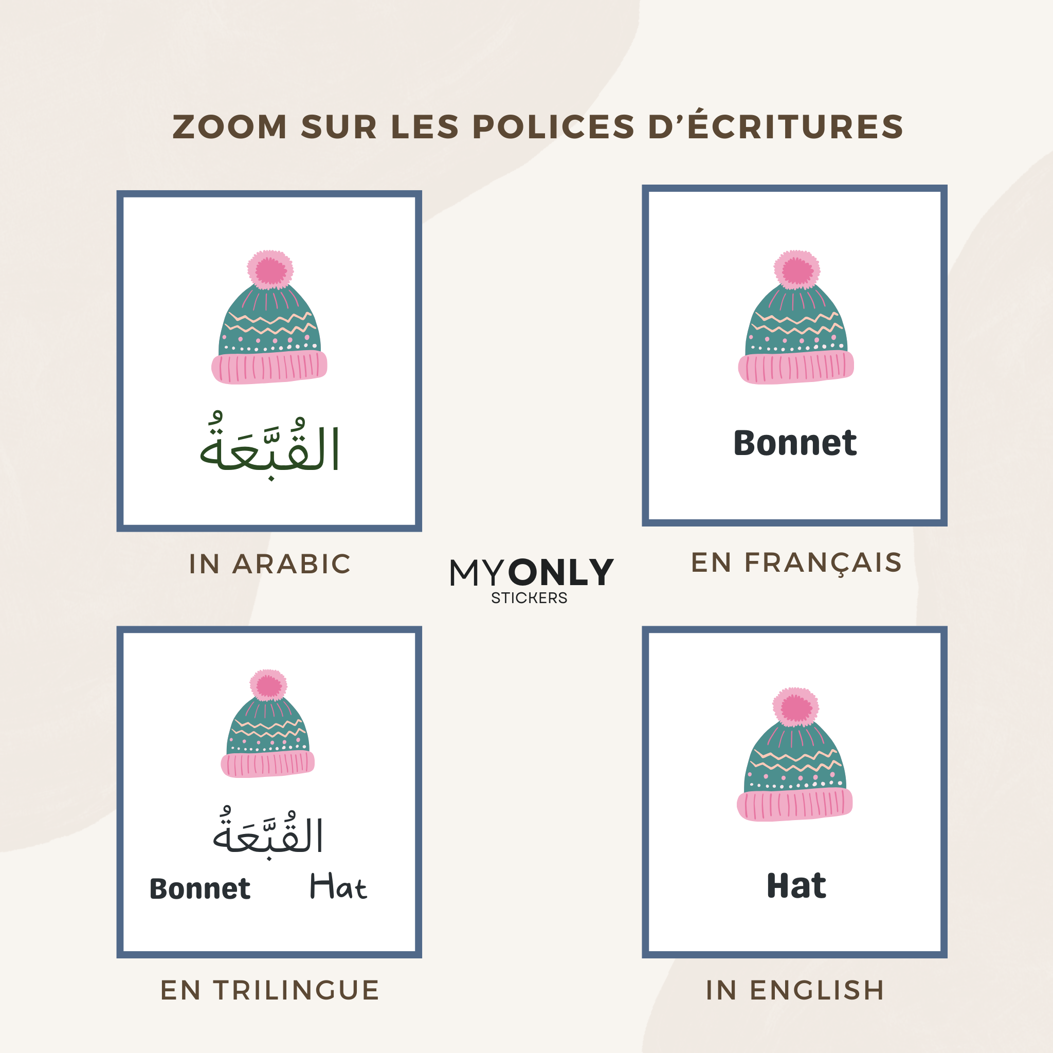 Affiche éducative – L'hiver en arabe, français et anglais