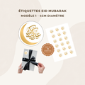 Étiquette stickers autocollant Eid Aid Mubarak - Pour cadeau / à offrir / sachet cadeau