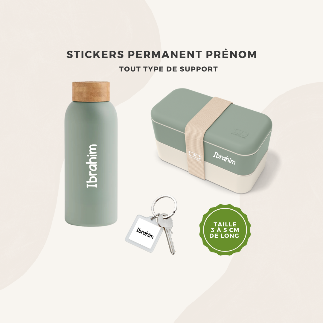 Stickers permanent personnalisé avec prénom - tout type de supports
