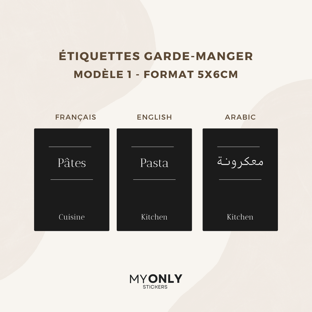 Lot de 12 étiquettes bocaux garde-manger - Format 5x6cm - à personnaliser