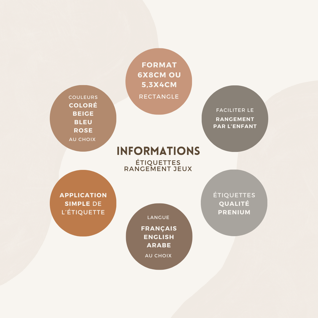 Étiquettes de rangement pour jeux et jouets d’enfants – Avec icône