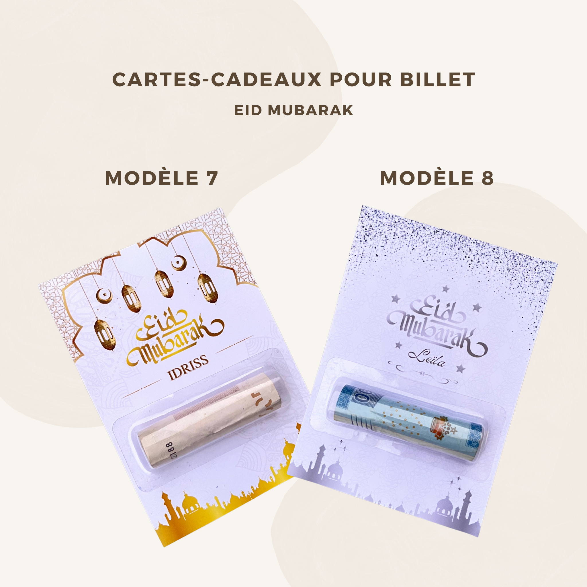 Carte cadeau personnalisée pour billet - Eid Mubarak