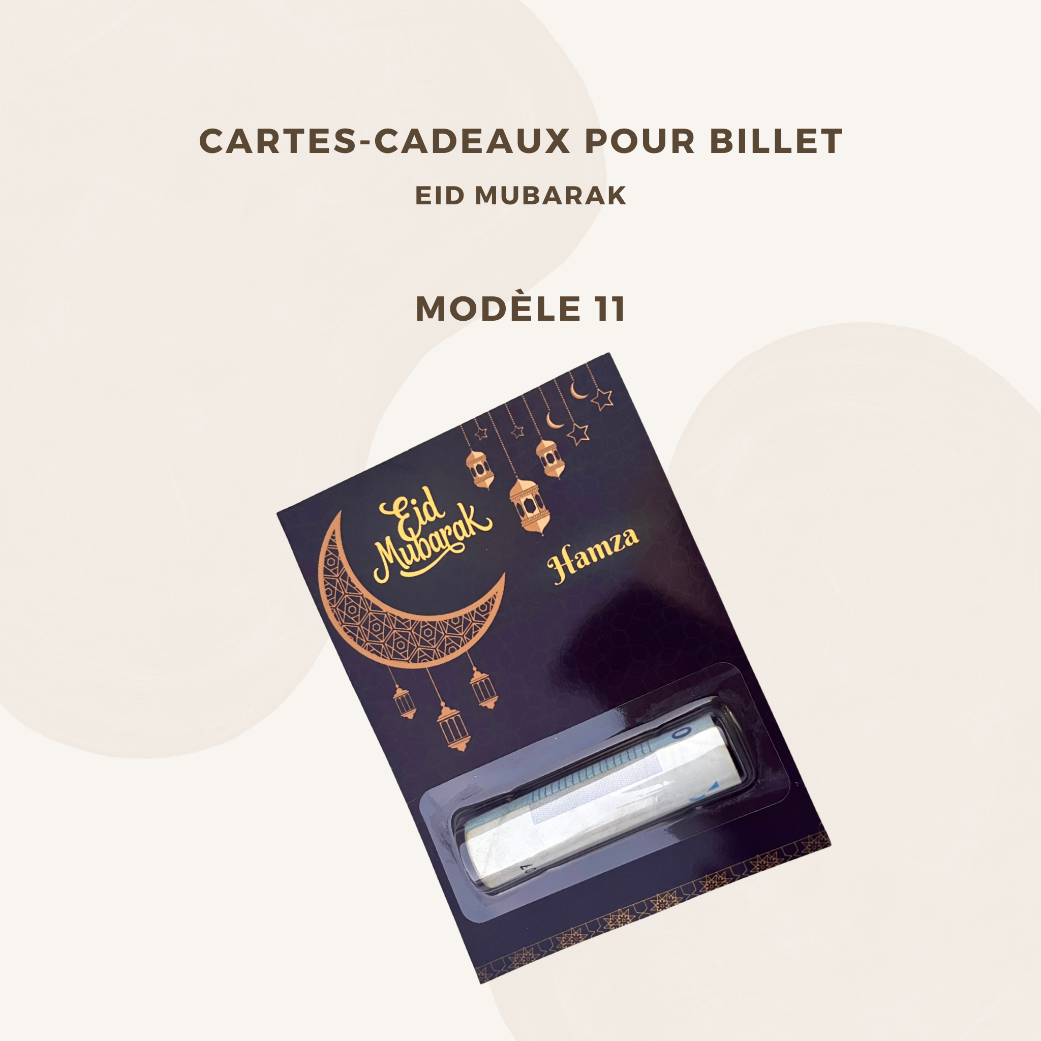 Carte cadeau personnalisée pour billet - Eid Mubarak